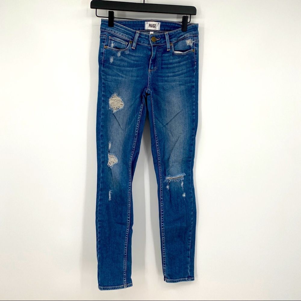 Paige Verdugo Ultra Skinny Destroyed Jeans Blue